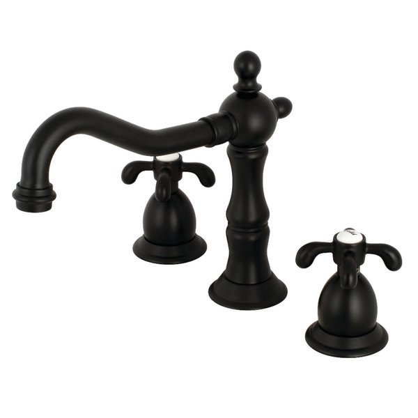 Kingston Brass KS1970TX 8" Widespread Bathroom Faucet, Matte Black KS1970TX